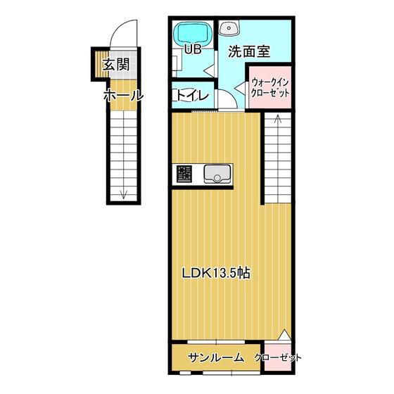 EFLYS上如水(ワンルーム/2階)の間取り写真