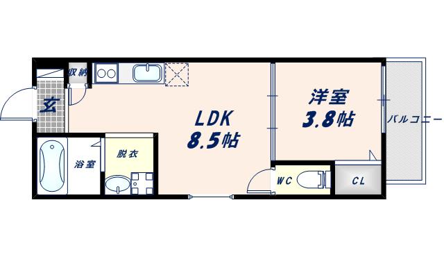 NEO SION(1LDK/3階)の間取り写真