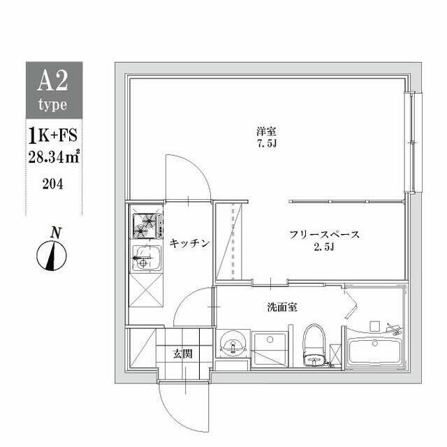 LEGALAND江古田(1SK/2階)の間取り写真