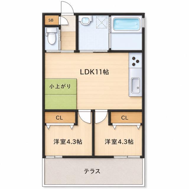 NOA70(2LDK/2階)の間取り写真