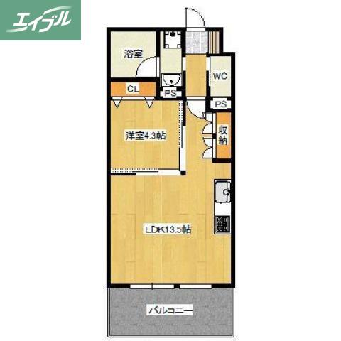 PIKE PLACE 南方(1LDK/3階)の間取り写真