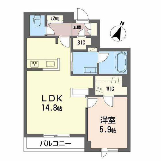 ピアヌーラ翠(1LDK/2階)の間取り写真
