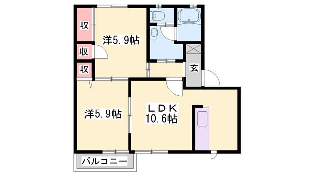 MAIOR YAMATO C棟(2LDK/2階)の間取り写真