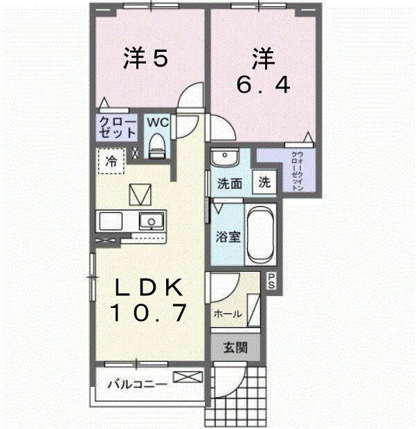 グランメゾンIII(2LDK/1階)の間取り写真