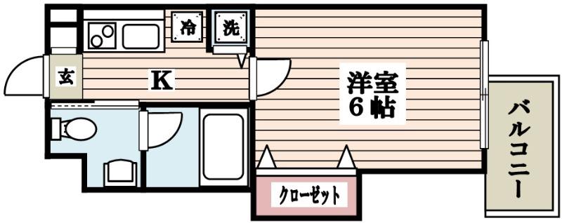 グロワール大京町(1K/3階)の間取り写真