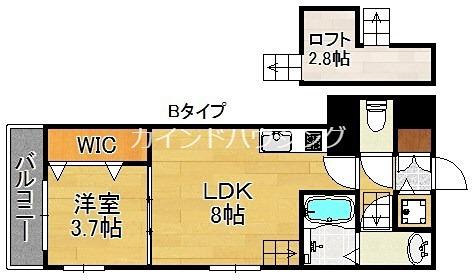 ハーモニーテラス西加賀屋(1LDK/2階)の間取り写真