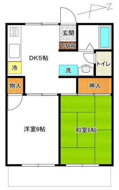 サンコーポ(2DK/1階)の間取り写真