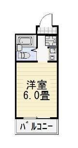 新丸子ハイツ(ワンルーム/1階)の間取り写真