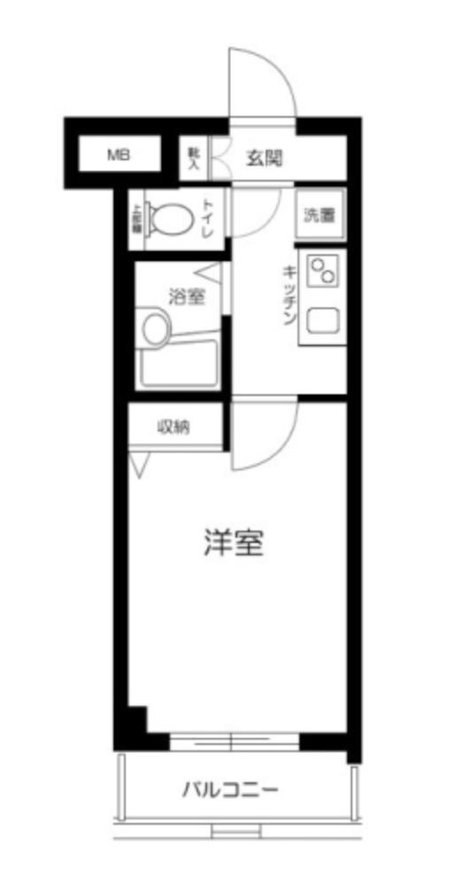 アヴィニティー上板橋(1K/4階)の間取り写真