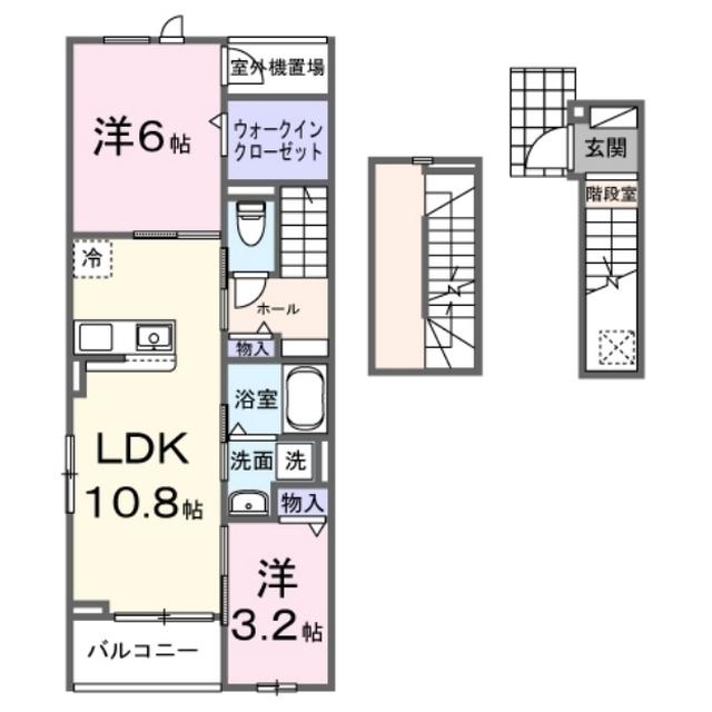 ヒカルサ清水本町(2LDK/3階)の間取り写真