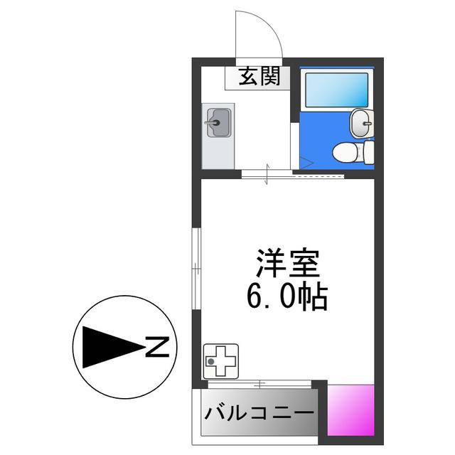 プレアール平野西(1K/4階)の間取り写真