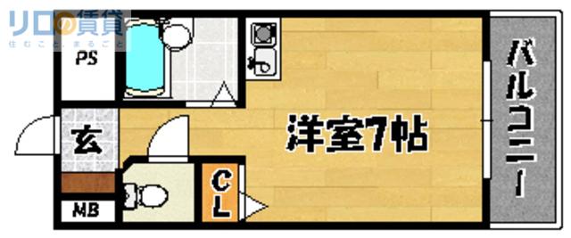 リバーサイド森繁(ワンルーム/7階)の間取り写真