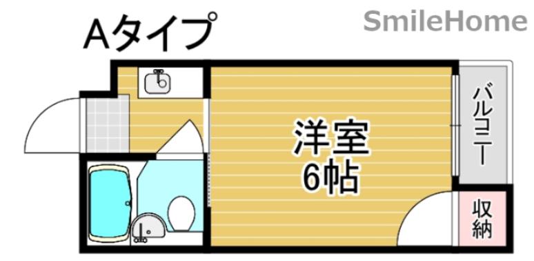 シャトルスギモト(1K/1階)の間取り写真