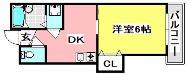 プレアール正雀II(1DK/1階)の間取り写真