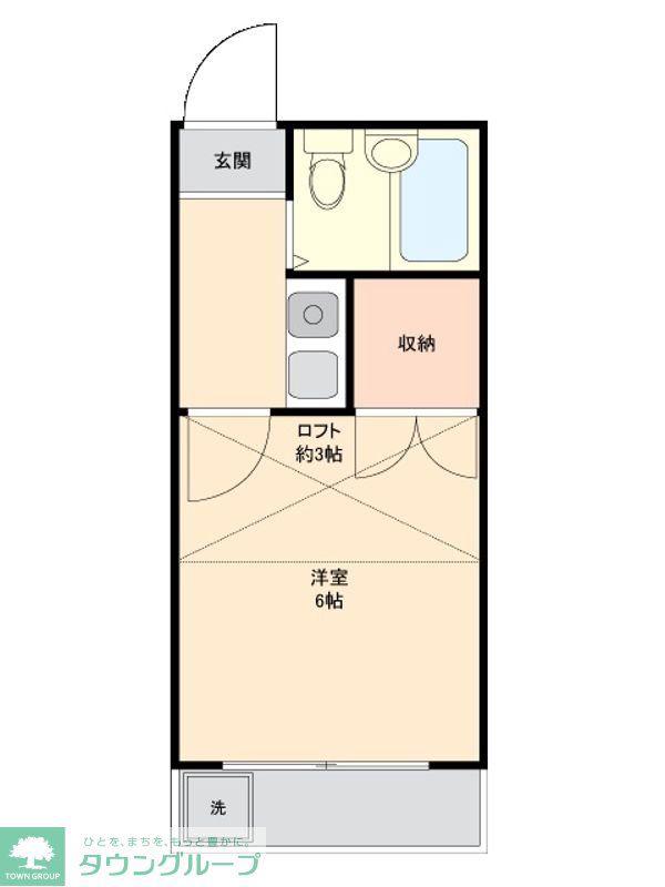 ロジュモン蕨(1K/1階)の間取り写真