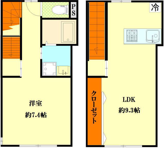ハピネス(1LDK/3階)の間取り写真