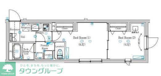 MIND OJIMA(2K/4階)の間取り写真