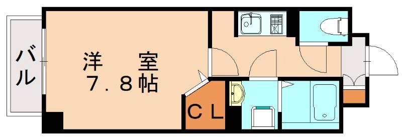 ロータス青山Ⅱ(1K/3階)の間取り写真