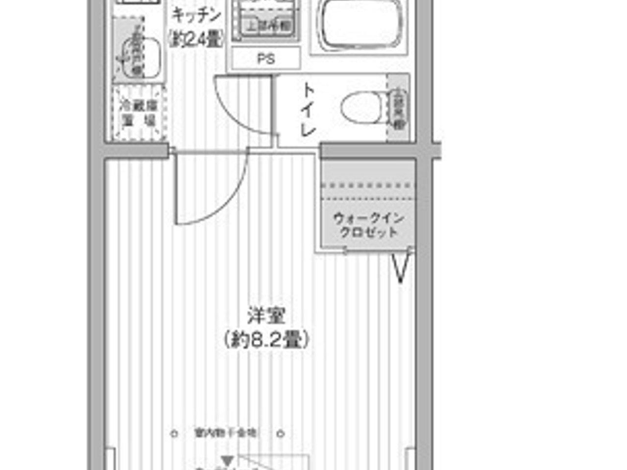 クラルテラセ新宿富久(1K/2階)の間取り写真