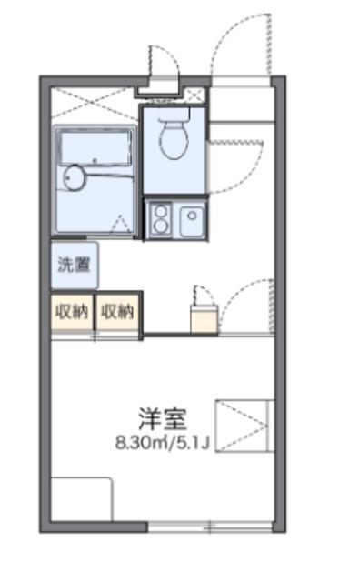 レオパレス中福生公園(1K/3階)の間取り写真