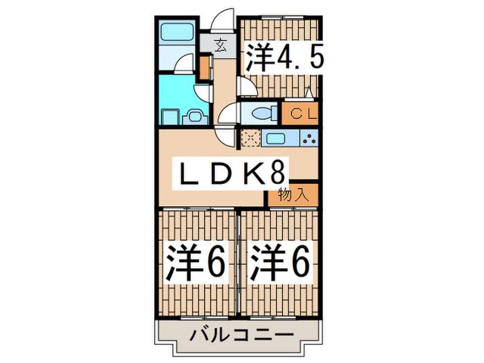 セピアコート東戸塚(3LDK/3階)の間取り写真