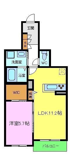 グランメゾンS(1LDK/2階)の間取り写真