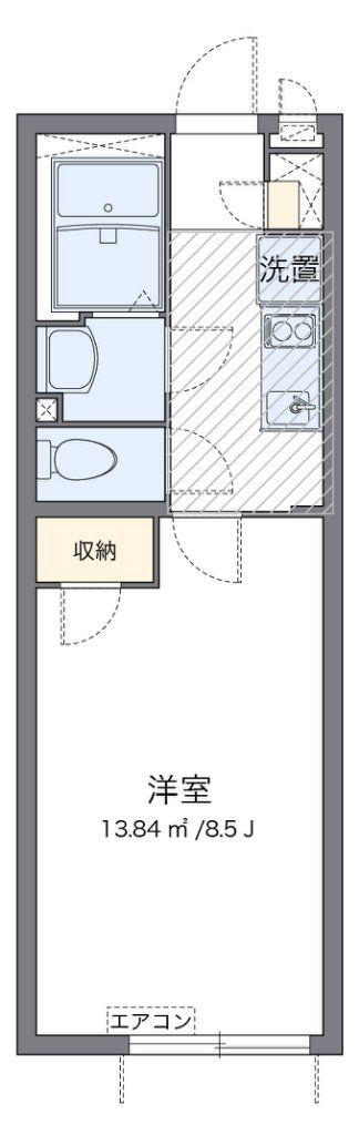 クレイノPOCKET PARK(1K/1階)の間取り写真