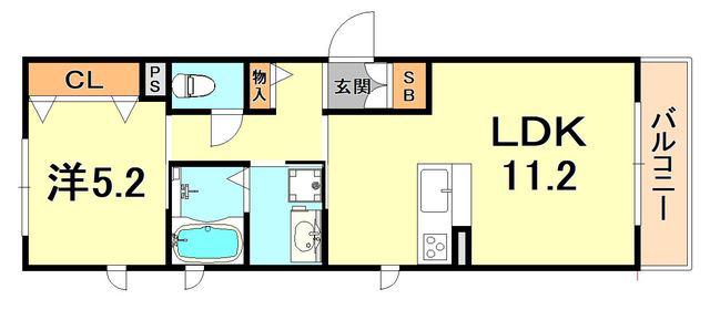 プルミエール住吉(1LDK/3階)の間取り写真