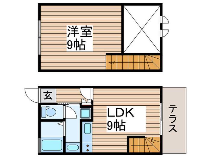 エコーハイツ(1LDK/1階)の間取り写真
