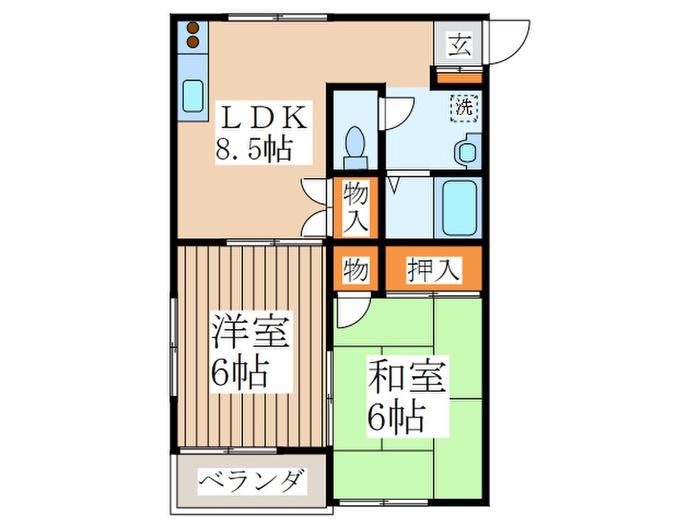 メゾン武蔵関(2LDK/2階)の間取り写真