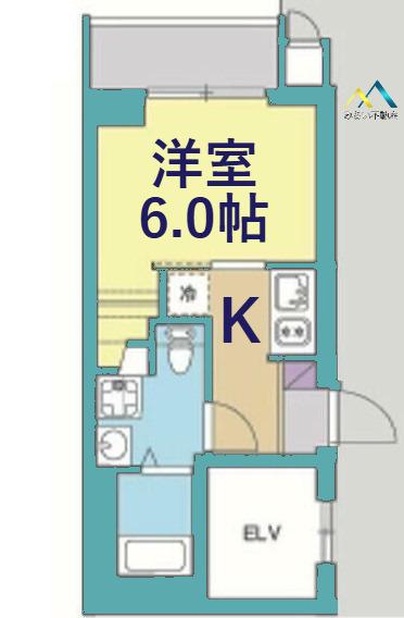 ピァッツァ鶴見(1K/2階)の間取り写真