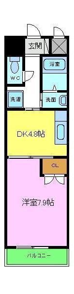 南海高野線 萩原天神駅 徒歩46分 5階建 築20年(1DK/2階)の間取り写真