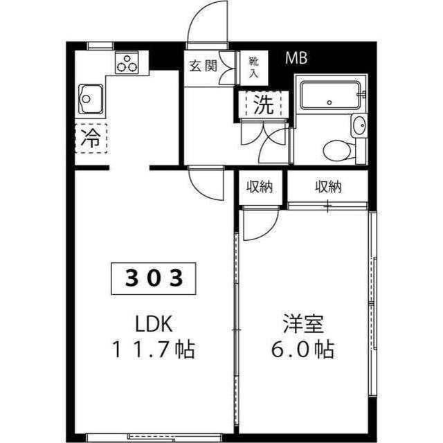 A MAZE(1LDK/3階)の間取り写真
