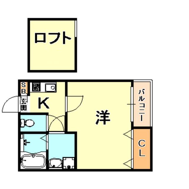 KTIレジデンス魚崎(1K/1階)の間取り写真
