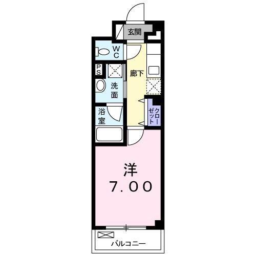 カーサ イリーデNISHINO(1K/3階)の間取り写真