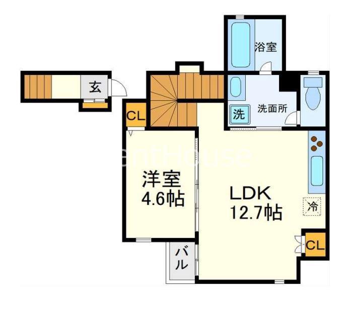 RUSSET SQUARE 当社管理物件(1LDK/1階)の間取り写真