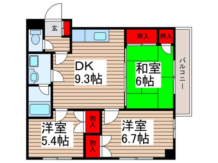 サンパラッツォ馬橋(3DK/4階)の間取り写真