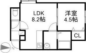 コンフォートI(1LDK/3階)の間取り写真
