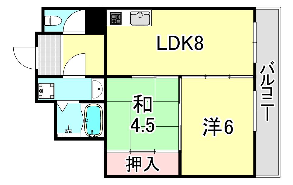 田中ハウス(2LDK/1階)の間取り写真