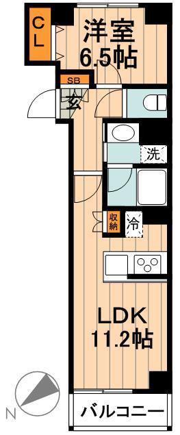 プライマル千石(1SK/4階)の間取り写真