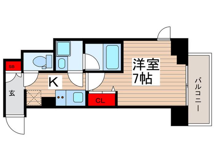 CREVISTA東向島(1K/5階)の間取り写真