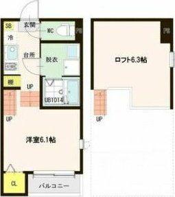 1ST PLACE 福室(1K/1階)の間取り写真