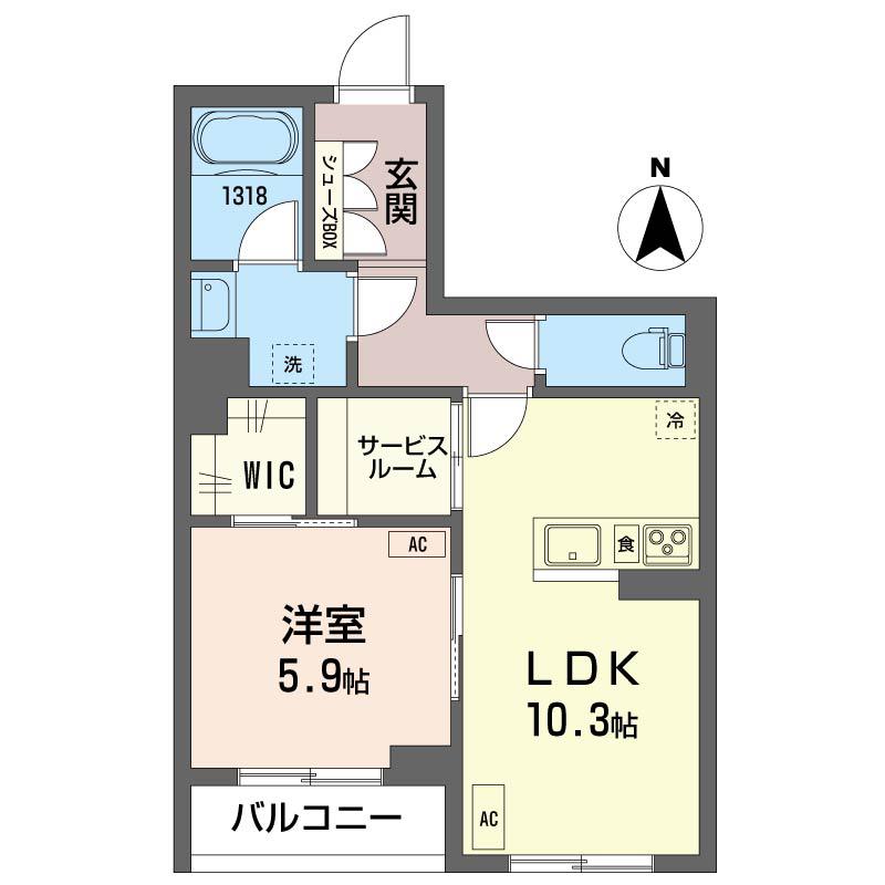 エトワール フジミ(1LDK/2階)の間取り写真