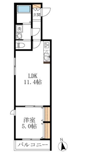 ANGERS DEUX アンジェドゥ(1LDK/3階)の間取り写真