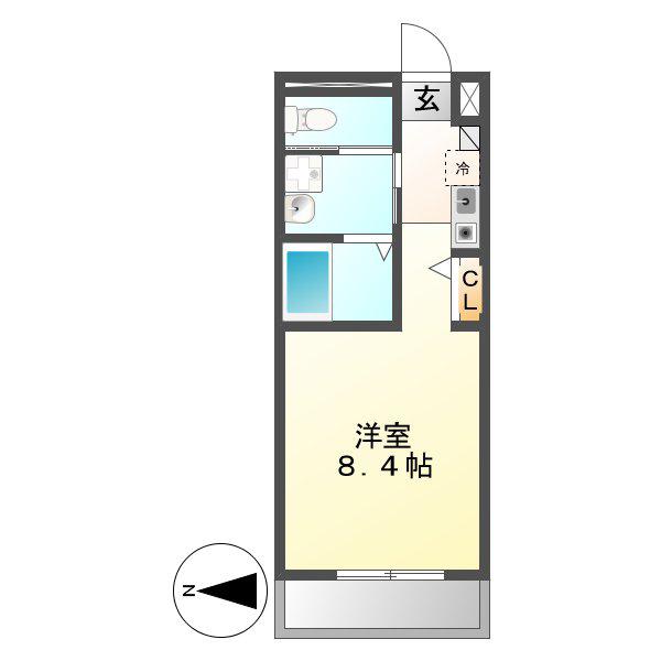 ピーステン名駅南(ワンルーム/6階)の間取り写真
