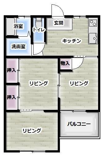 メットヒルズ(3DK/1階)の間取り写真