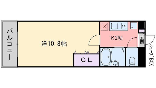 大産鳥飼マンションA(1K/2階)の間取り写真
