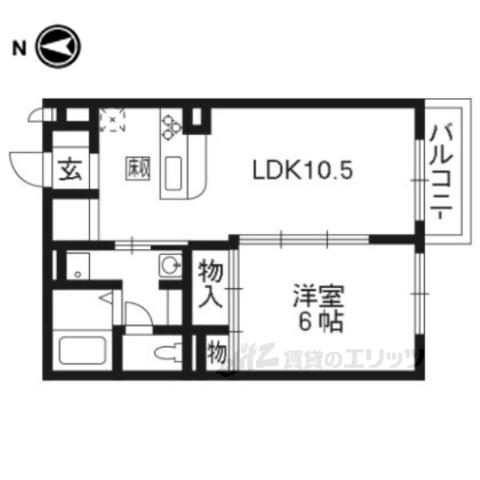 インテグラルフラッツ(1LDK/1階)の間取り写真