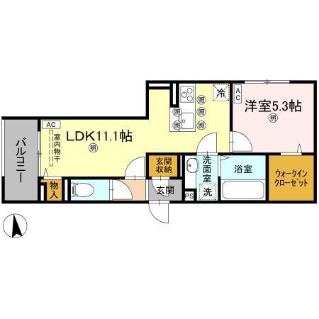 ギムレットA(1LDK/3階)の間取り写真