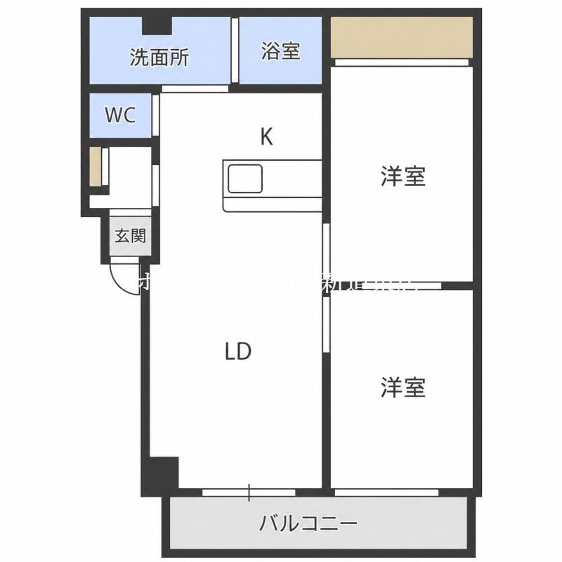 サンフラワー元町(2LDK/2階)の間取り写真